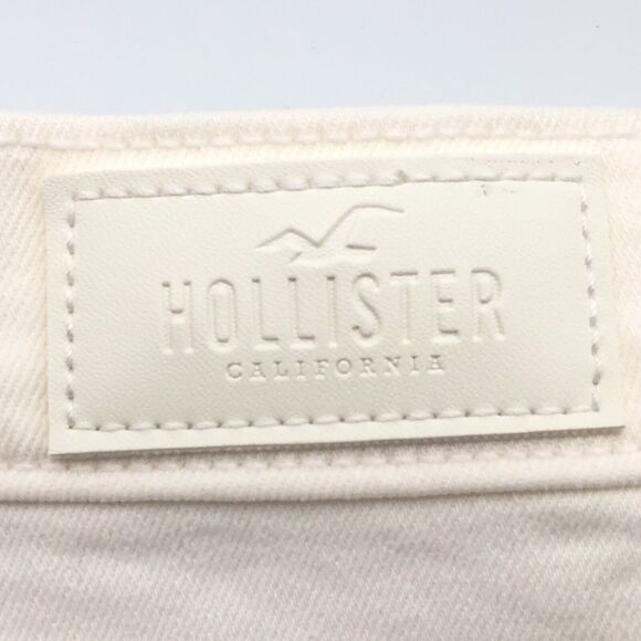 Hollister Womens Cut Off Jean Shorts Size 11 Waist 31 White Denim Distressed - Picture 8 of 10